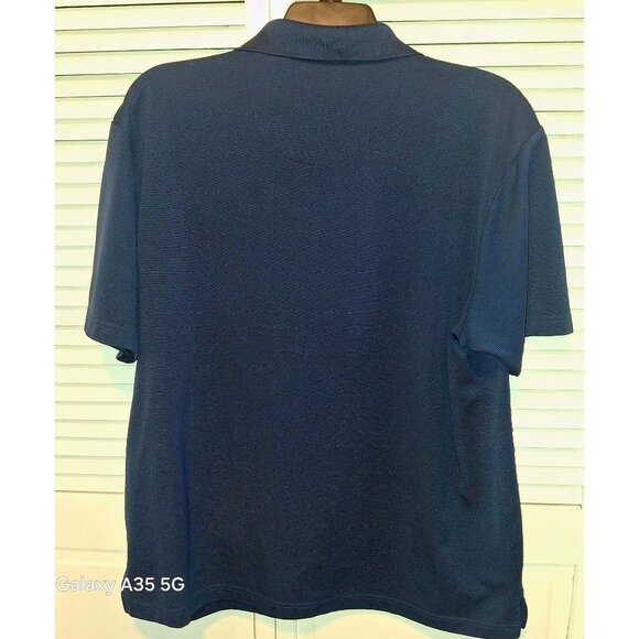 Cubavera Mens Navy Blue Short-Sleeve Polo Shirt XXL Casual/Workwear Cotton Blend - Picture 5 of 5